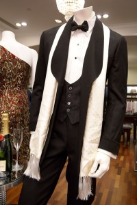 Costumes from the film on display at Brooks Brothers London and Fifth Avenue stores are conspicuously devoid of the incorrect evening waistcoat styles seen in the movie. (Rex Features | Vogue UK)